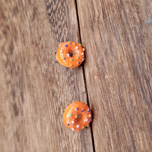 E2159 novelty handmade donut earrings orangecicle - Picture 1 of 2